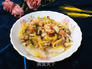 香菇虾仁南瓜面的做法步骤:13