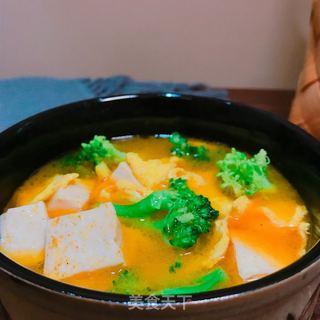 西兰花豆腐蛋汤的做法步骤：9