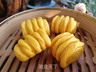 南瓜扭纹馒头的做法步骤:10