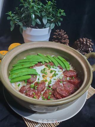 腊肠煲仔饭的做法步骤:16
