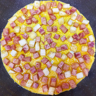 午餐肉馒头披萨饼的做法步骤:7