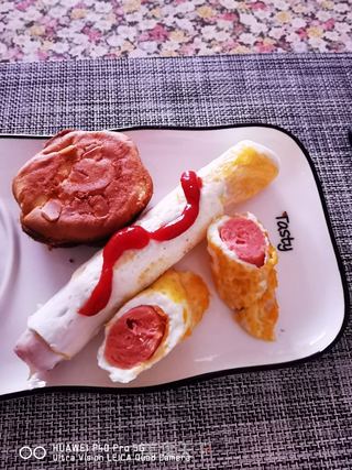 快手早餐&火腿鸡蛋卷的做法步骤:12