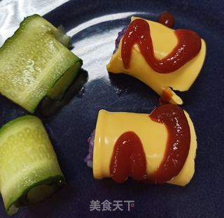 能量芝士紫薯饭团的做法步骤:8