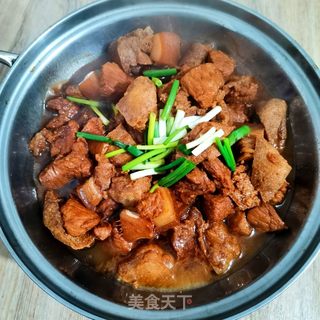 肉炖油豆腐的做法步骤：9