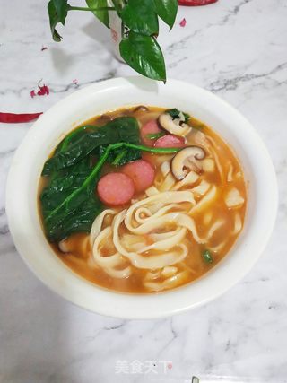 热汤抻面的做法步骤:13