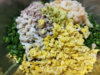 韭菜素三鲜水饺的做法步骤:12