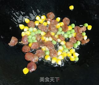 腊味炒饭#花样米饭#的做法步骤：4