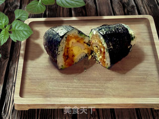 咸蛋黄肉松芝士饭团的做法步骤:12