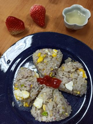 鸡蛋青蒜末炒饭的做法步骤:8