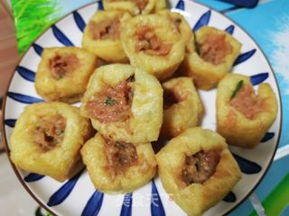 豆腐泡塞肉的做法步骤:4