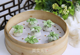 翡翠白菜蒸饺的做法步骤:25