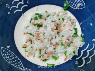 青菜火腿饭团的做法步骤:3