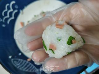 青菜火腿饭团的做法步骤:5