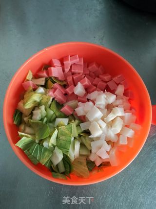#豆豉杂蔬火腿炒饭的做法图解4