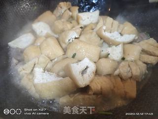 油豆腐炖肉的做法步骤：4