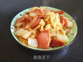 小肚炒圆葱鸡蛋的做法步骤：6