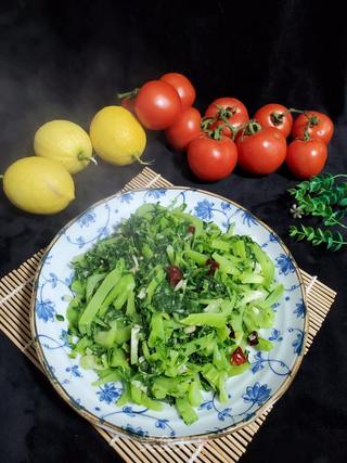 蒜末干辣椒炒芥菜的做法步骤:11