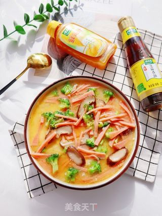 时蔬午餐肉蒸豆腐鸡蛋羹的做法步骤:11