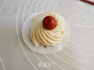 网红奶香红枣花卷❤️松软香甜❗️造型馒头一次发酵法的做法步骤:10