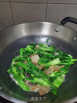生炒芥兰腊肉的做法步骤:8