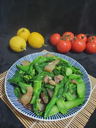 生炒芥兰腊肉的做法步骤:9