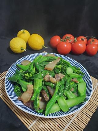 生炒芥兰腊肉的做法步骤:10