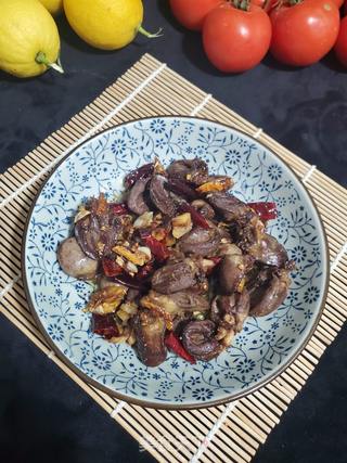 干煸鸭心的做法步骤:11