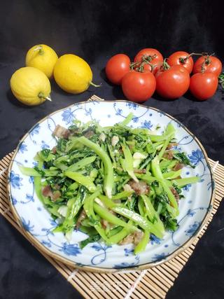 腊肉炒芥菜的做法步骤:11