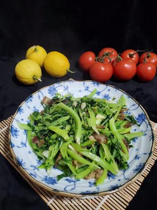 腊肉炒芥菜的做法步骤:12