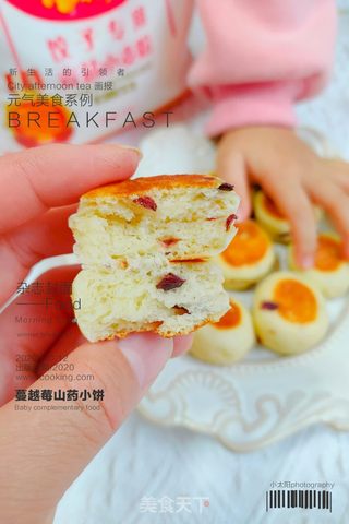 平底锅版酸甜蔓越莓山药小饼的做法步骤:13