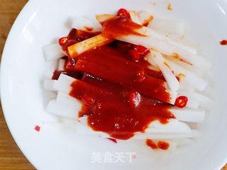 开胃小菜?甜辣白萝卜干(做法简单快速腌制凉菜、咸菜)的做法步骤:5