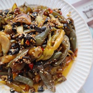 下饭小咸菜❗️豆豉炒泡辣椒❤️的做法步骤:8