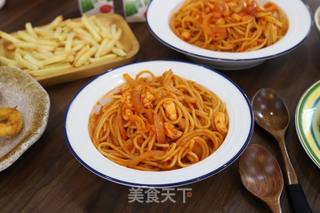 虾仁罗勒意大利面的做法步骤:6