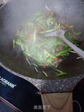 蒜黄炒羊头肉的做法步骤:10