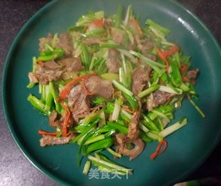蒜黄炒羊头肉的做法步骤:12