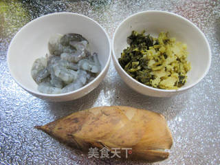 咸菜冬笋炒虾仁的做法步骤：1