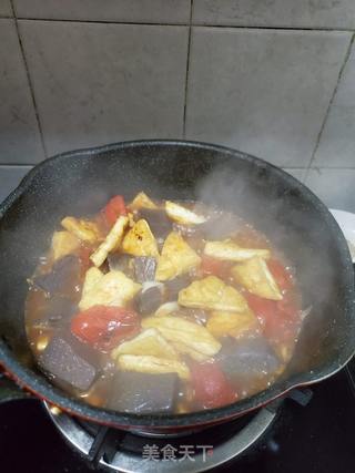 煎豆腐炖鸭血的做法步骤：8