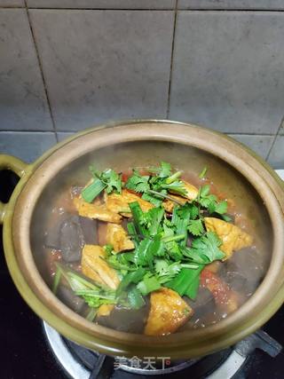 煎豆腐炖鸭血的做法步骤:10