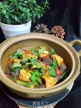 煎豆腐炖鸭血的做法步骤：11