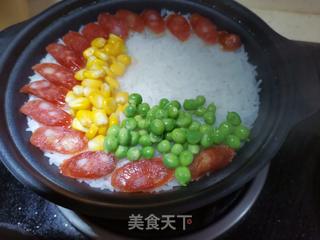 五彩缤纷煲仔饭的做法步骤:8