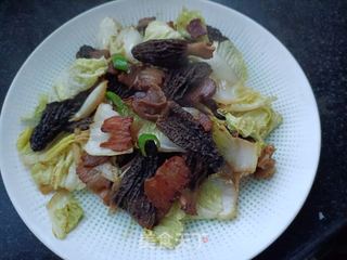 羊肚菌白菜炒腊肉的做法步骤:12