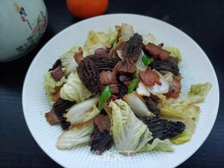 羊肚菌白菜炒腊肉的做法步骤:13