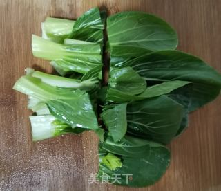 青菜炒蘑菇的做法步骤:4