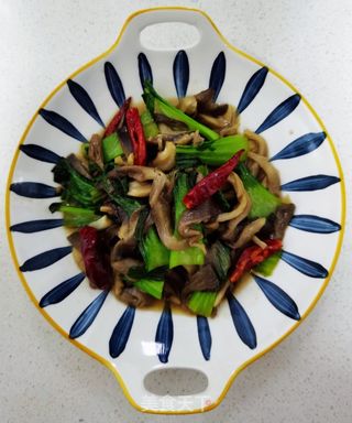 青菜炒蘑菇的做法步骤:10
