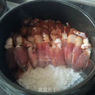 腊肉腊肠双拼煲仔饭的做法步骤:8