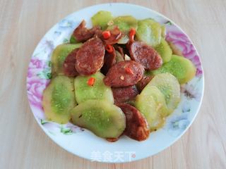 腊肠炒黄瓜的做法步骤：7