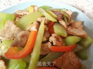 莴笋炒肉片的做法步骤:16