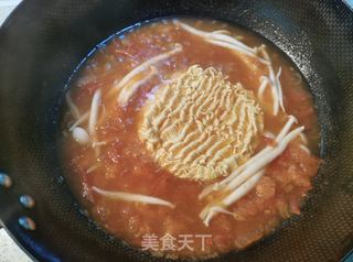 番茄鲜菇面的做法步骤:6