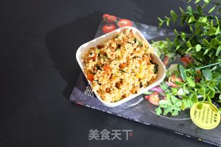 火腿肠黄瓜炒饭的做法步骤：6