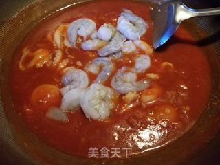 海鲜番茄酱意面的做法步骤:13